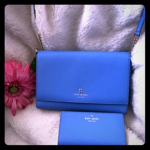Kate spade bright blue crossbody /wallet